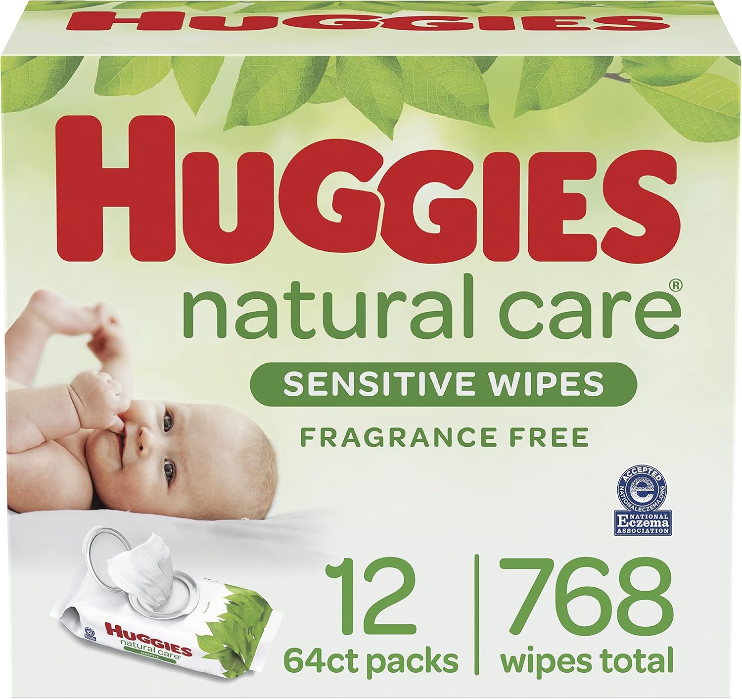 Baby Wipes, Huggies Natural Care Sensitive Baby Diaper Wipes, Unscented, Hypoallergenic, 12 Flip-... | Amazon (US)