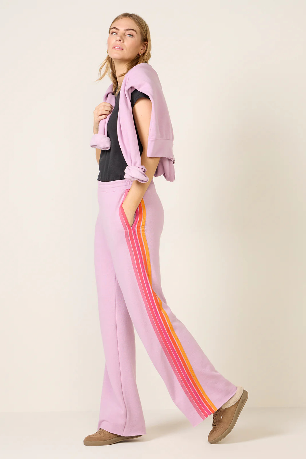 5 Stripe Wide Leg Sweatpant | Evereve