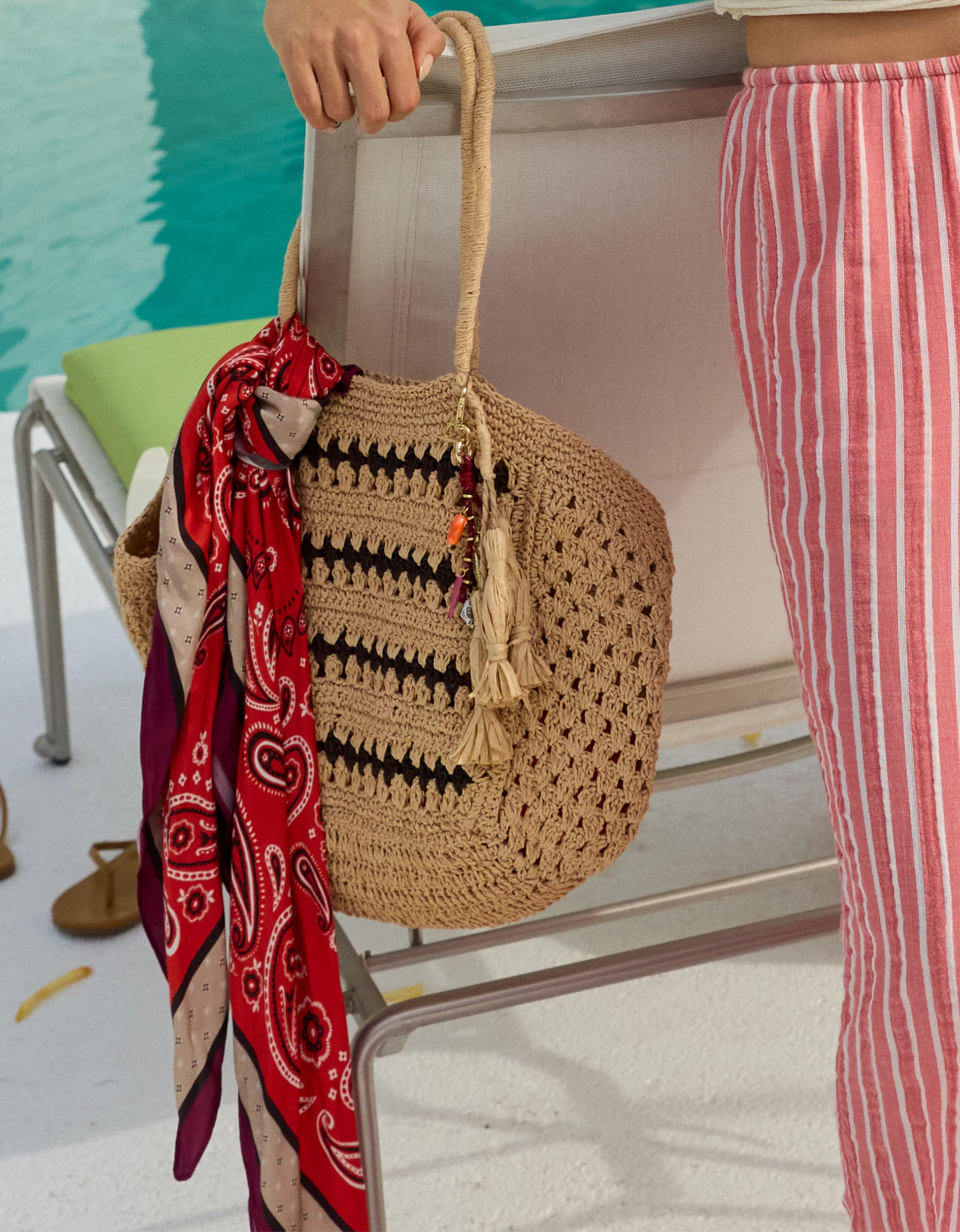 Aerie Mix Stitch Straw Bag | American Eagle Outfitters (US & CA)