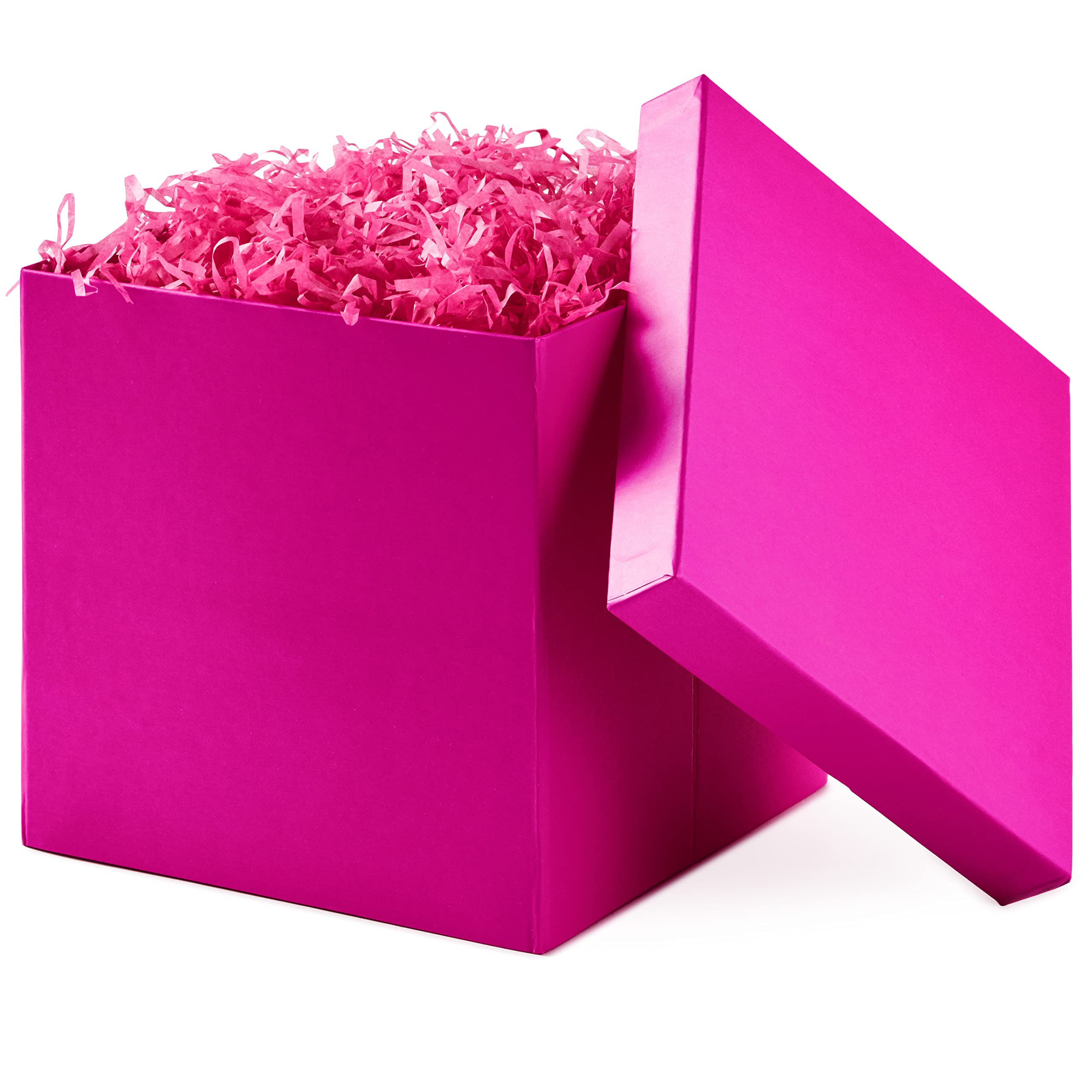 Hallmark Medium Gift Box with Lid and Shredded Paper Fill (Hot Pink 7 inch Box) for Anniversaries... | Amazon (US)