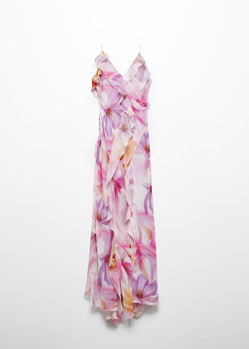 Ruffled floral print dress -  Women | Mango United Kingdom | MANGO (UK)