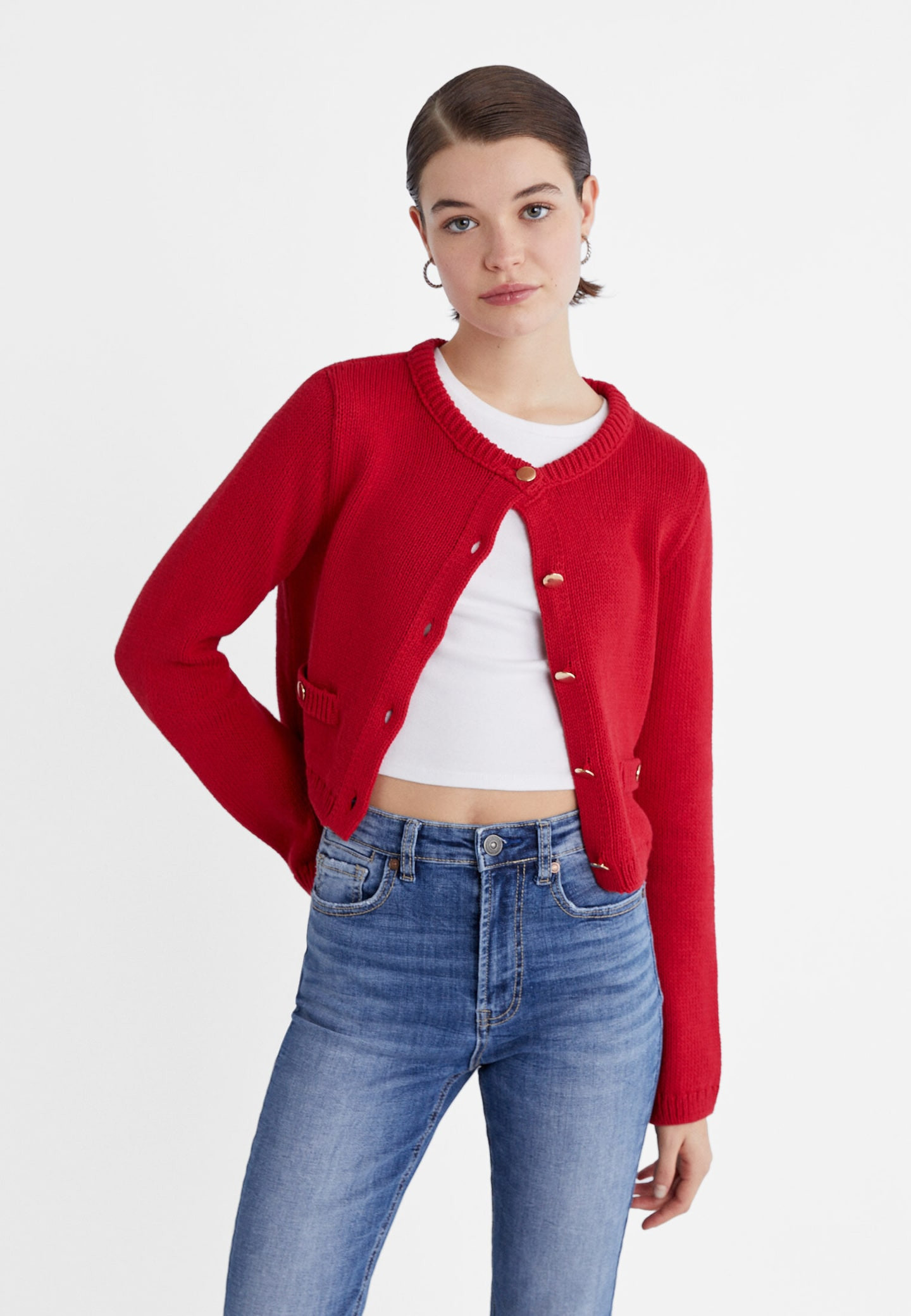 Knit cardigan with pockets | Stradivarius (UK)