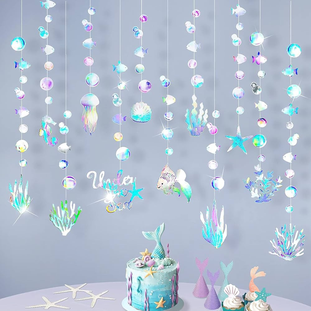 Cheerland Iridescent Under The Sea Party Garland Decoration Kids Mermaid Birthday Party Decoratio... | Amazon (US)
