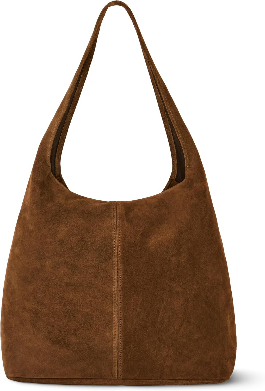 Italian Genuine Suede Hobo Handbag for Women, Large Slouchy (Mocha) | Amazon (US)
