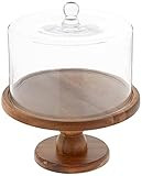 American Atelier , Brown Madera Pedestal Plate with Lid – Domed Serving Cake Stand – for Cupcakes, P | Amazon (US)