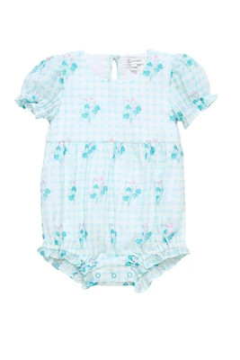 Baby Jessie Romper in Bloom Gingham 9-12M | Ivy City Co