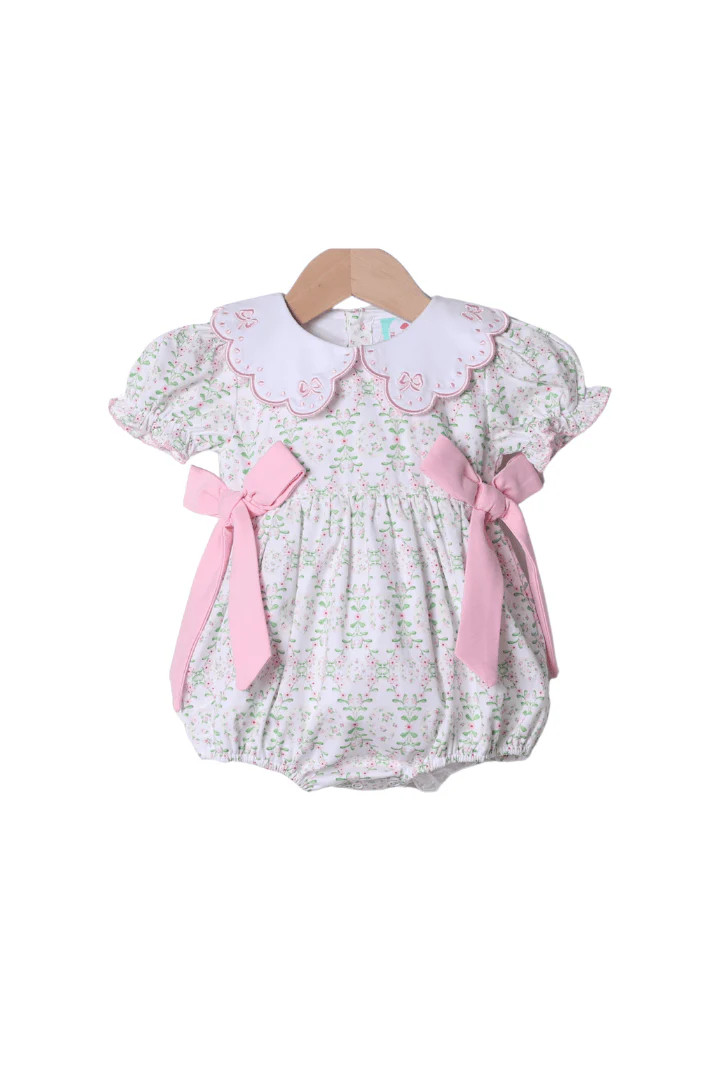 Easter Floral Bow Bubble | The Smocked Flamingo