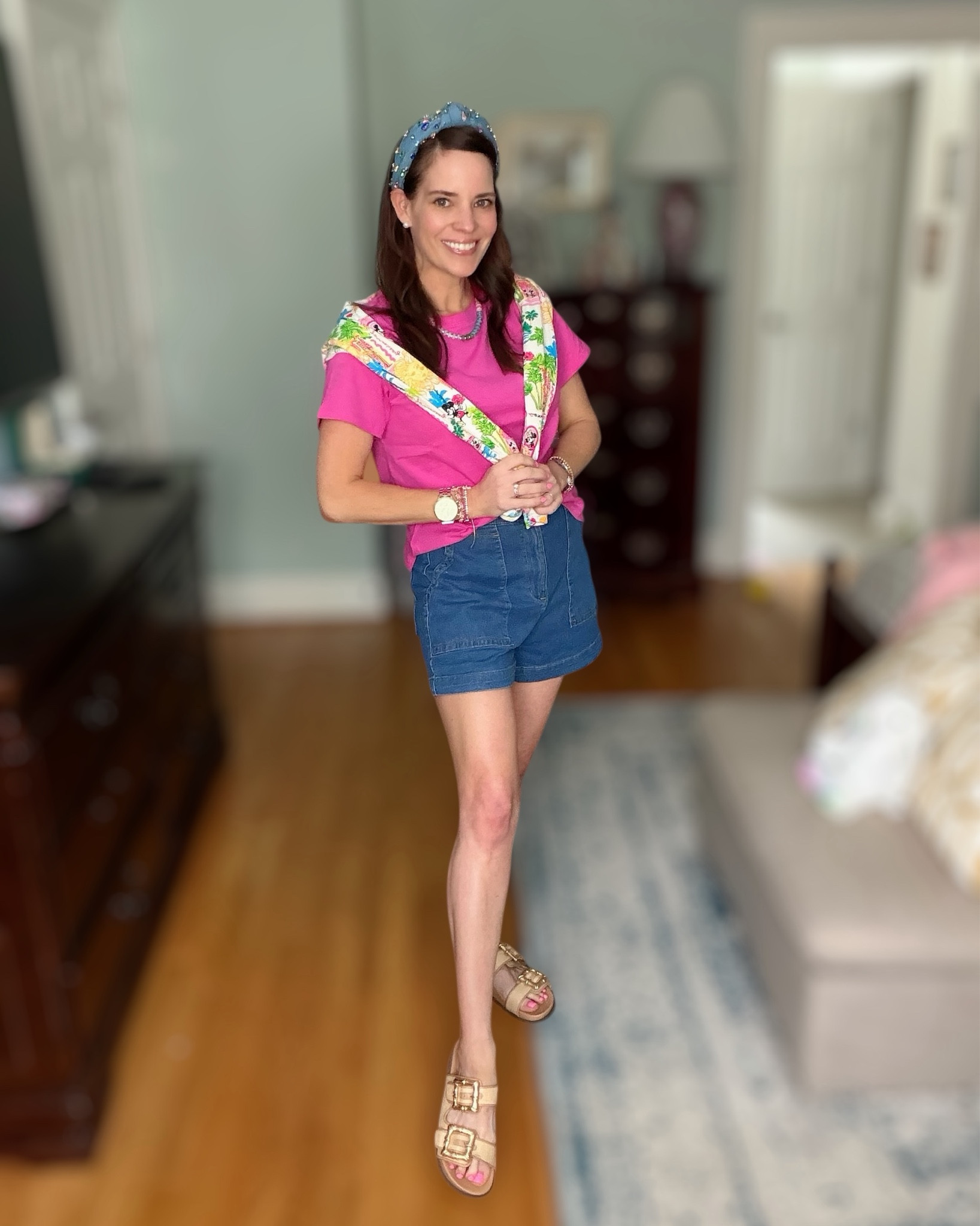 Pink Tee & Denim Shorts Outfit with Colorful Accessories 💗✨


The easiest bright summer outfit 💕 Loving this classic pink tee paired with high-waisted denim shorts for an effortless everyday look! Added fun pops of color with this rainbow beaded necklace 🌈 and the cutest jeweled headband ✨ Finished with comfy neutral sandals you’ll wear on repeat 🤍

This look is perfect for casual days, errands, or a cute coffee run ☀️ Everything is super affordable and easy to mix + match!

pink tee outfit, casual summer outfit, denim shorts outfit, colorful accessories outfit, preppy summer style, everyday outfit ideas, affordable summer fashion, bright casual look

#LTKOver40 #LTKBeauty #LTKootd