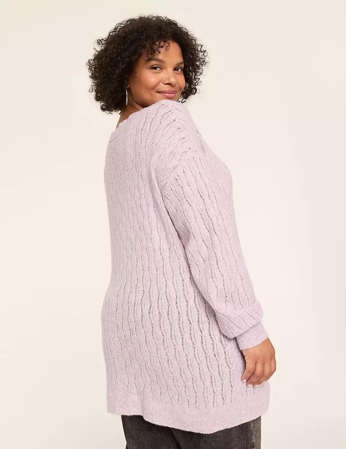 V-Neck Cable Knit Pullover Sweater | LaneBryant | Lane Bryant (US)