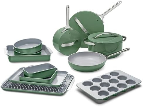 Caraway 23-Piece Nonstick Ceramic Cookware & Bakeware Set – Pots, Frying Pans, Lids, Baking She... | Amazon (US)