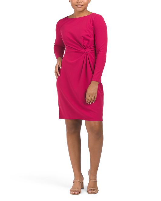 Side Twist Long Sleeve Sheath Dress | TJ Maxx