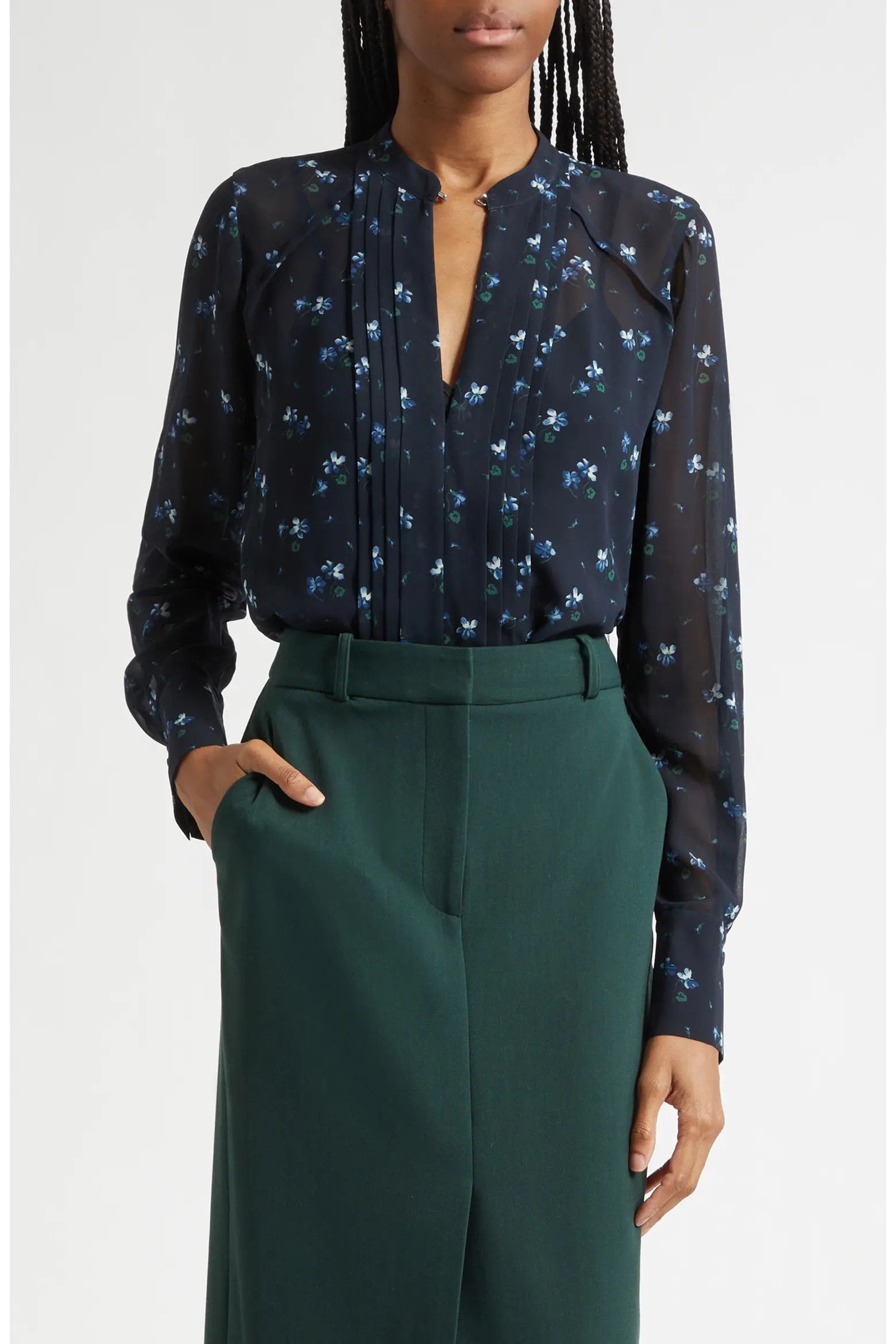 Rennon Floral Pleat Detail Top (Women) | Nordstrom | Nordstrom