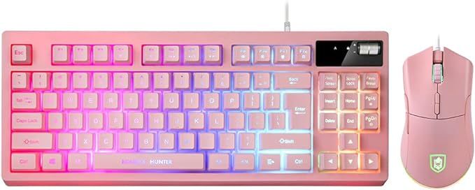 RGB Gaming Keyboard and Mouse Combo,87 Keys Gaming Keyboard Wired RGB Backlit Gaming Keyboard Mec... | Amazon (US)