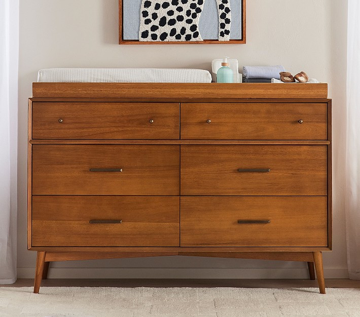 west elm x pbk Mid-Century 6-Drawer Changing Table (56w x 18d") | Pottery Barn Kids