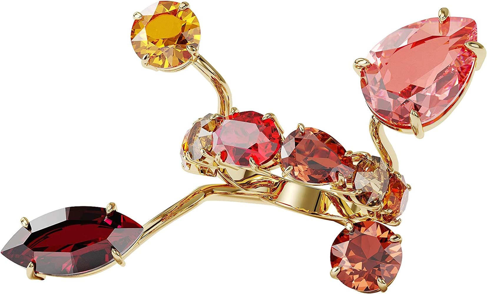 Swarovski Gema Ring Jewelry Collection, Gold Tone Finish, Golden Yellow & Rose Tone Crystals | Amazon (US)