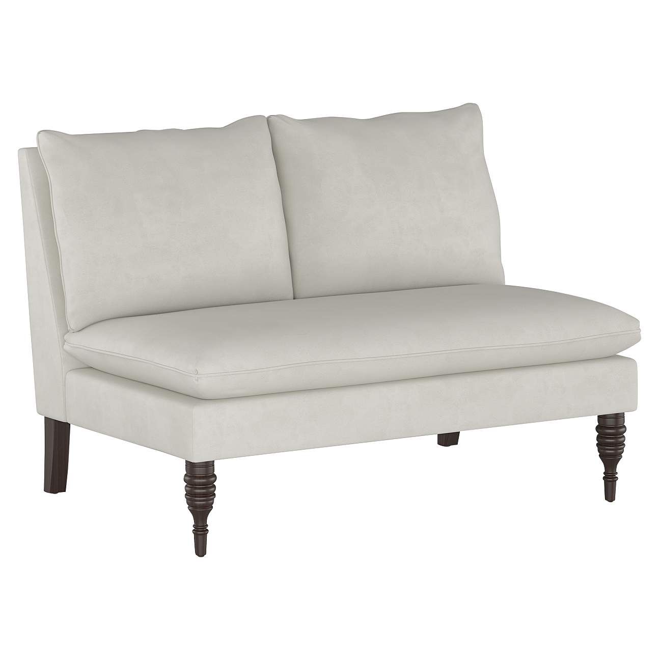 Claire Velvet Light Gray Fabric Loveseat | Lamps Plus