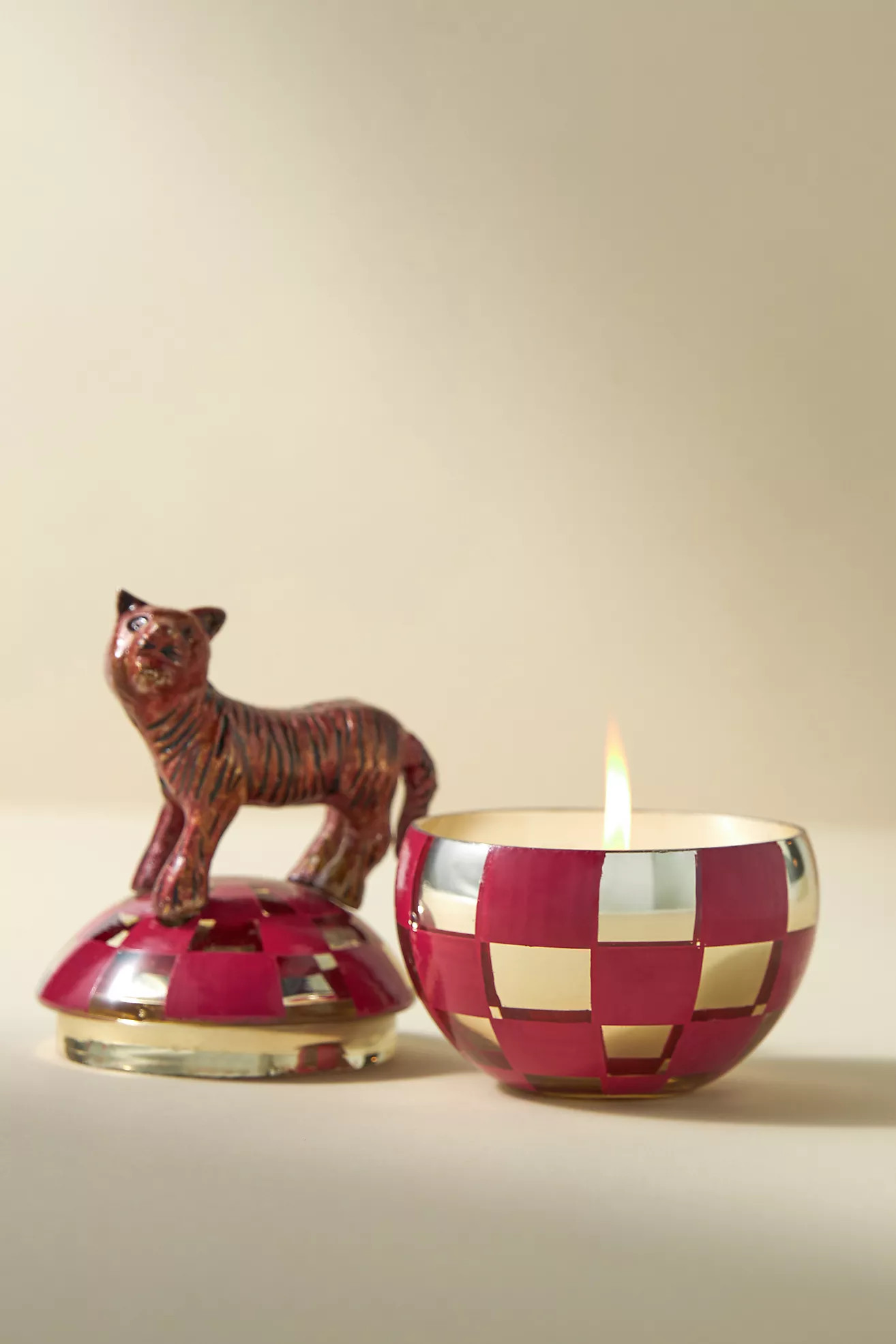 Circus Blackberry Balsam Woody Fruity Glass Tiger Candle | Anthropologie (US)