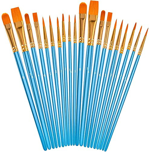 Soucolor Acrylic Paint Brushes Set, Easter Basket Stuffers, 20Pcs Round Pointed Tip Artist Paintbrushes for Acrylic Oil Watercolor Canvases Rock Body Face Nail Miniature Detailing Drawing Art Supplies | Amazon (US)