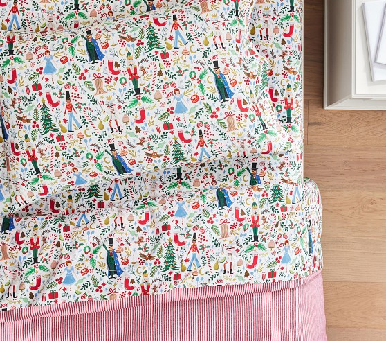 Rifle Paper Co. Nutcracker Organic Sheet Set | Pottery Barn Kids