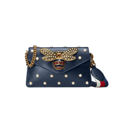 Gucci Broadway leather mini bag - Blue | Farfetch EU