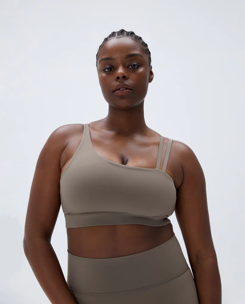 Ultimate Asymmetric Double Strap  Bra - Cocoa Brown | Adanola UK