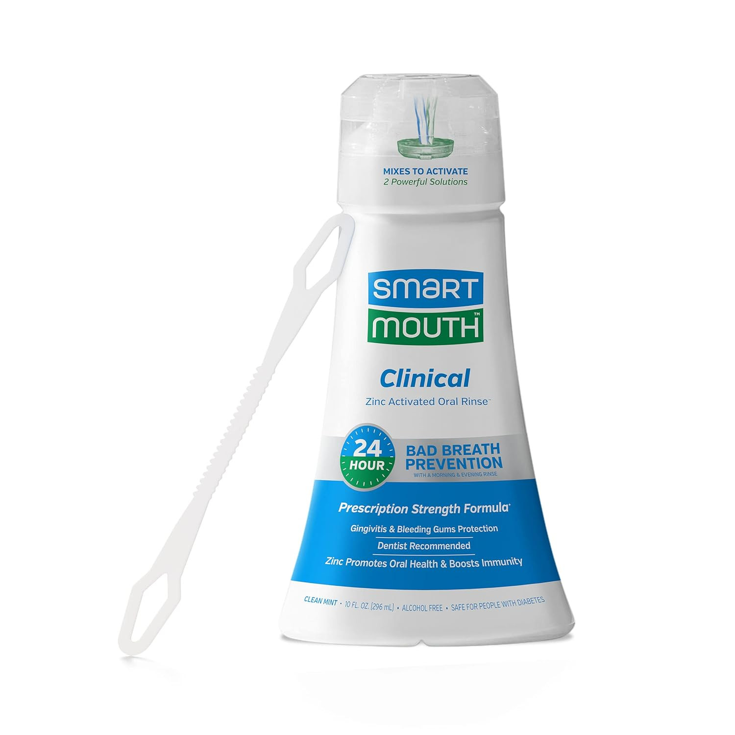 SmartMouth Clinical DDS Activated Mouthwash & Tongue Cleaner, Bad Breath, Gum Support, Mint | Amazon (US)