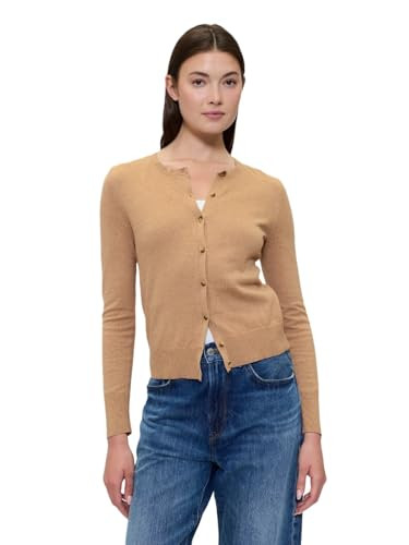 GAP Women's Crewneck Cardigan, Camel/Camel HTR CMB-E, XX-Small | Amazon (US)