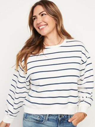 Crew-Neck Cropped Sweatshirt for Women | Old Navy (US)