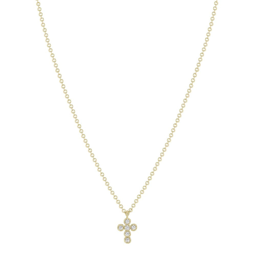 Electric Picks Jewelry Like A Prayer 16" Cross Necklace - 14kt Gold Plated Chain, Staple Layering... | Amazon (US)