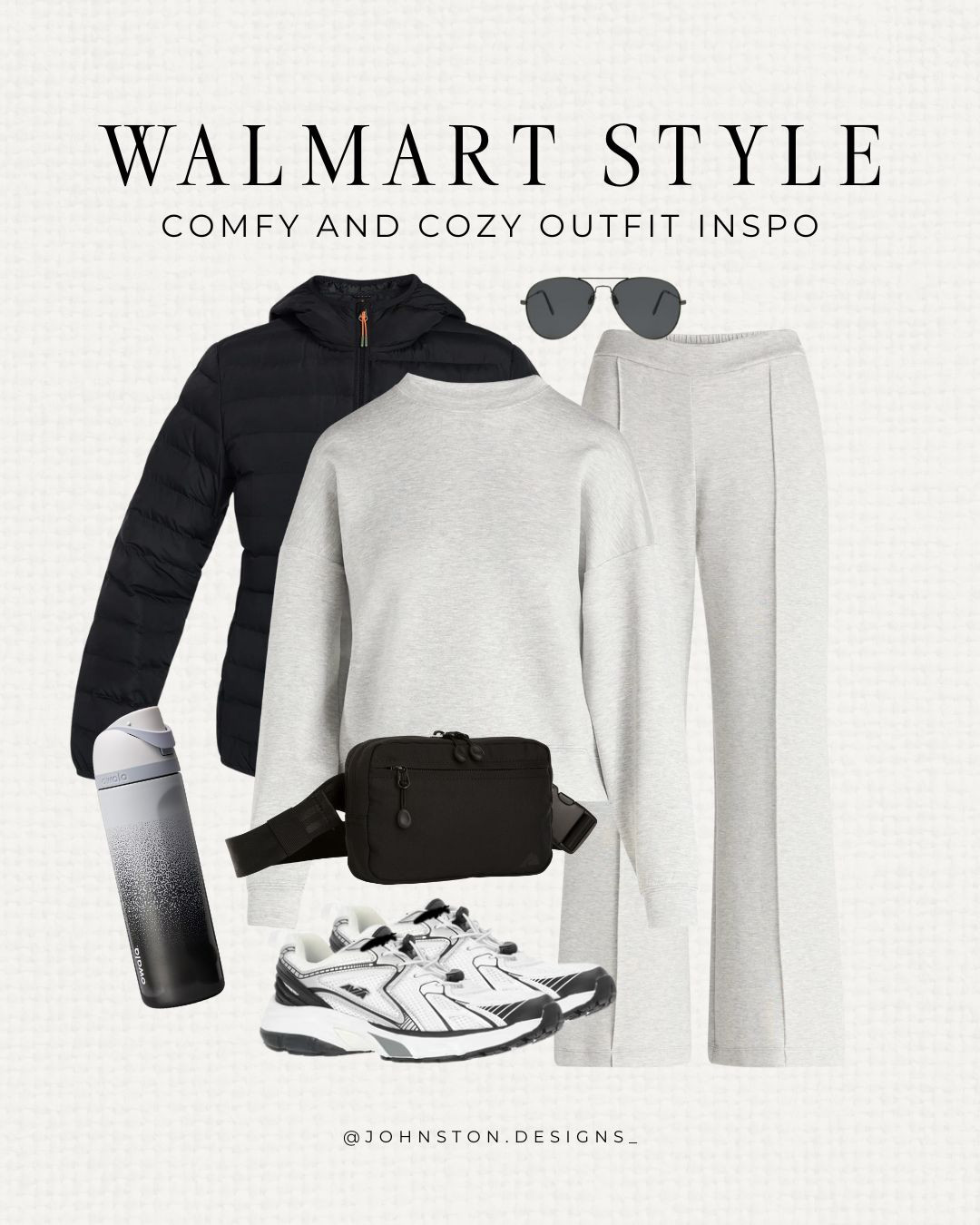 Comfy and cozy athleisure outfit inspo from Walmart. Matching grey sweat set, winter fashion, walmart affordable fashion finds, look for less activewear, Walmart fashion.
 

 #LTKootd #LTKActive #LTKFindsUnder50