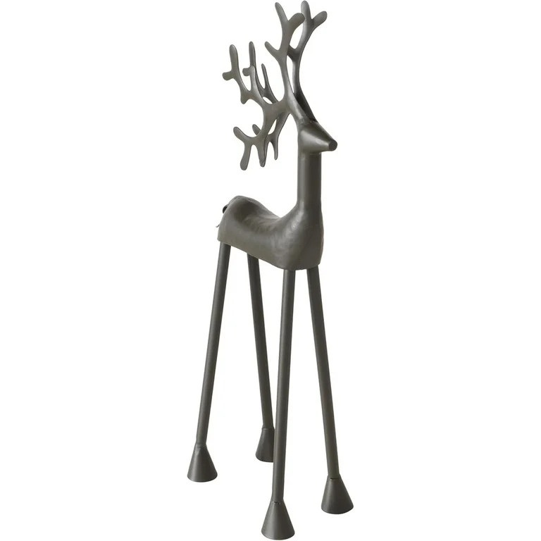 Rustic Reindeer Figurine, Handmade, Iron, Black Finish, 14.75 Inches - Walmart.com | Walmart (US)