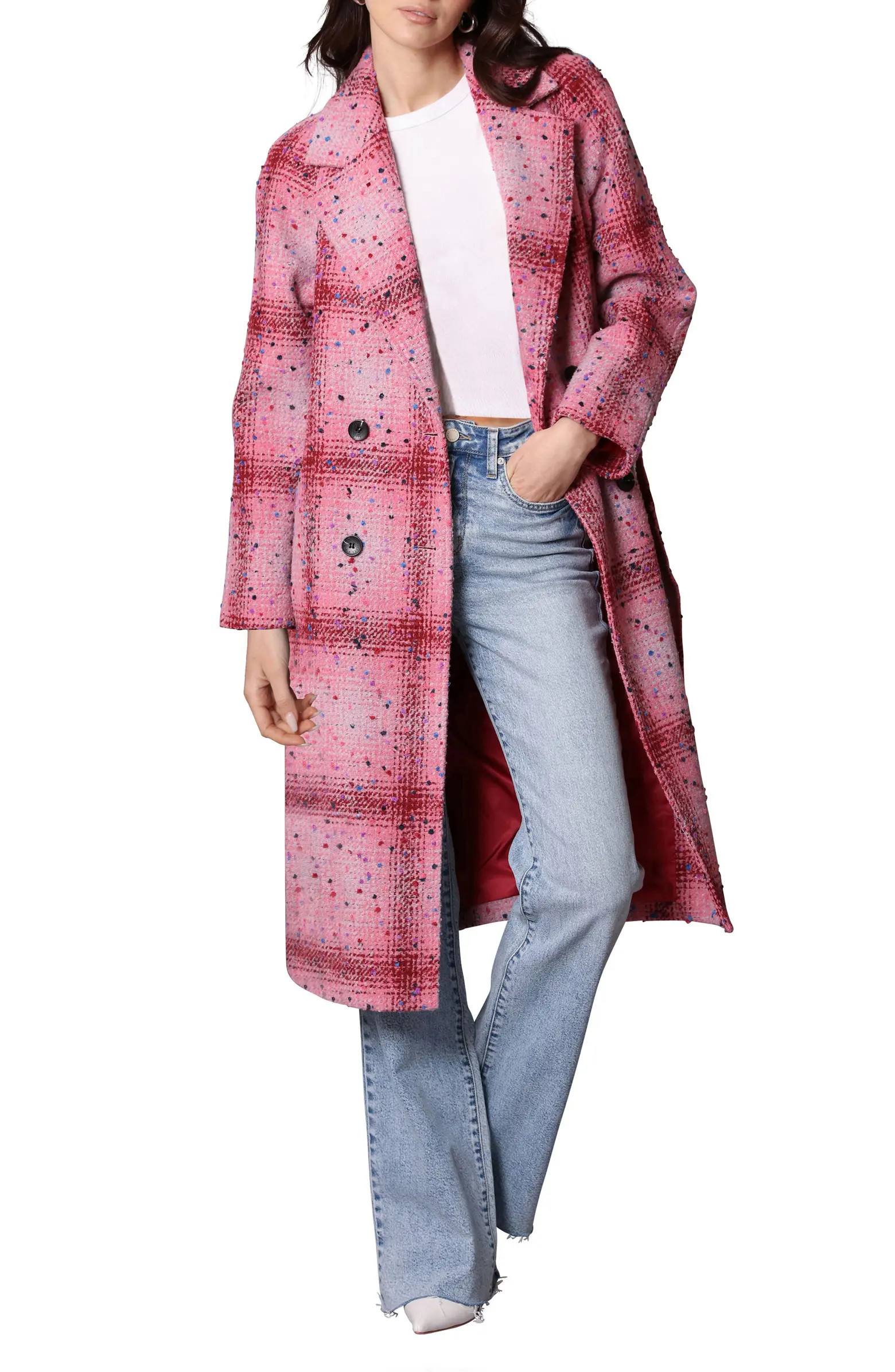 Donegal Tweed Double Breasted Wrap Coat | Nordstrom