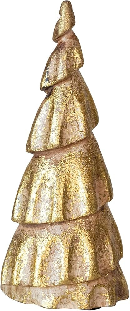 Creative Co-Op Carved Mango Wood Tree, Rubbed Gold Foil Finish | Amazon (US)