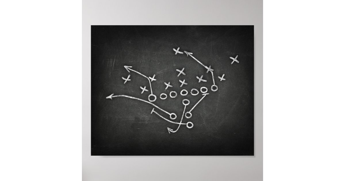 Football PLAYBOOK III Sign Chalk Print | Zazzle | Zazzle