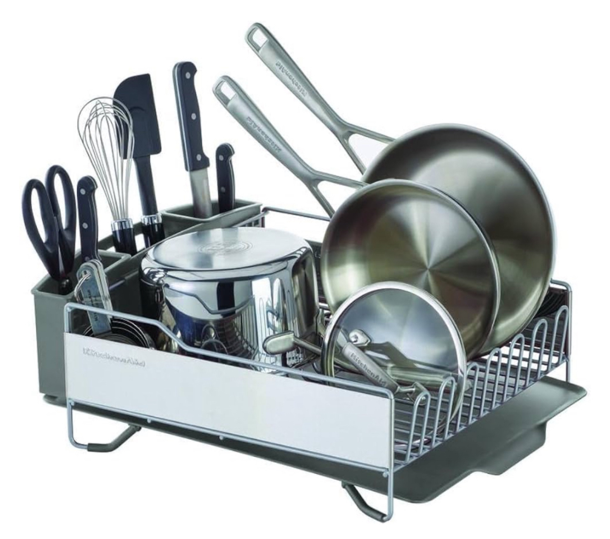 KitchenAid Large Capacity,Full Size, Rust Resistan Dish Rack with Self Draining Angled Drain Board and Removable Flatware Caddy, Light Grey, Gray

#LTKGiftGuide #LTKHome