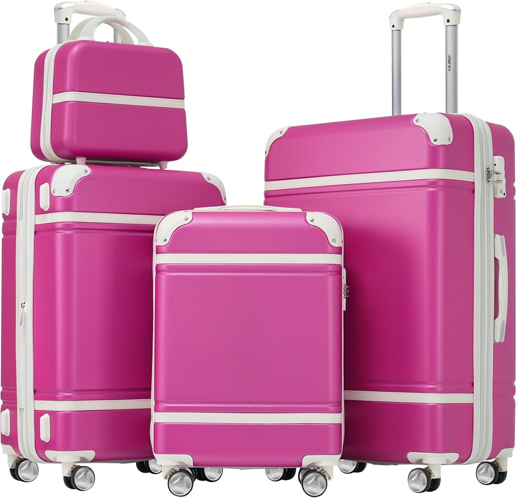 Merax Luggage Set 3 Piece Suitcase Set with Cosmetic Case Expandable Spinner Wheels Vintage Lugga... | Amazon (US)