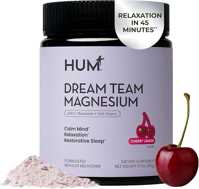 Hum Nutrition Dream Team Magnesium Bisglycinate Powder, L Theanine & Tart Cherry Magnesium Supple... | Amazon (US)