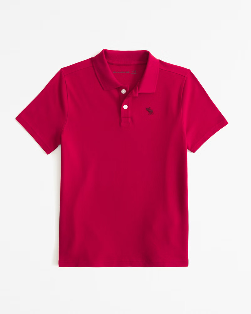 abercrombie kids boys icon pique polo in red - size 13/14 | Abercrombie & Fitch (US)
