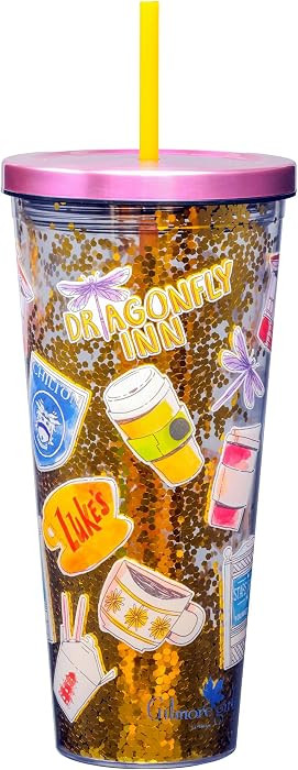 Spoontiques - Glitter Filled Acrylic Tumbler - Glitter Cup with Straw - 32oz - Stainless Steel Lo... | Amazon (US)