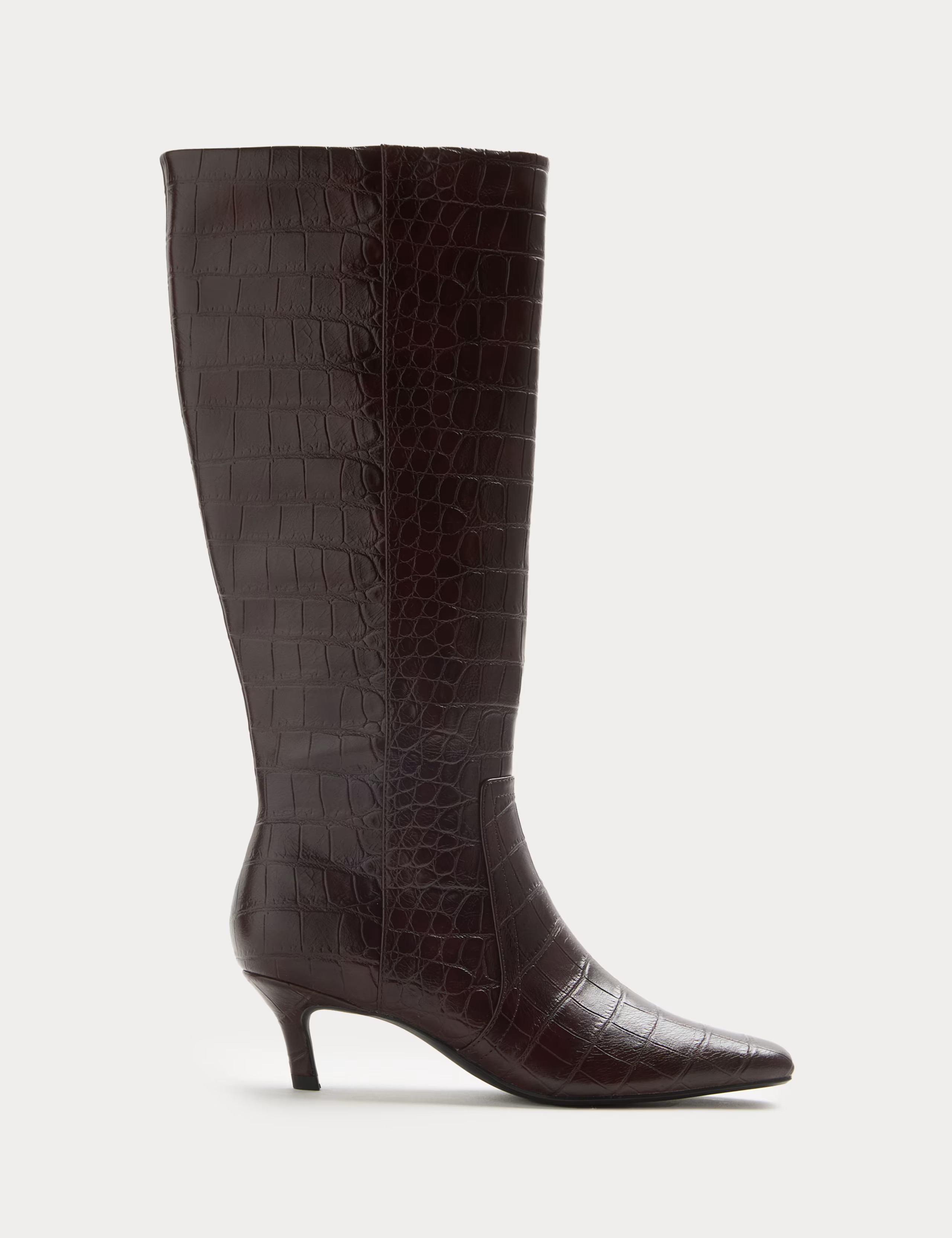 Croc Kitten Heel Knee High Boots | Marks & Spencer (UK)