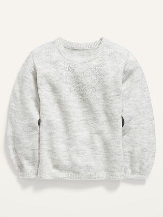 Pointelle Pullover Sweater for Toddler Girls | Old Navy (US)