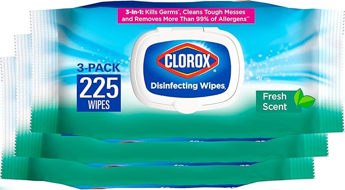 Clorox Disinfecting Wipes, Bleach Free, Household Essentials, Fresh Scent, Moisture Seal Lid, 75 ... | Amazon (US)