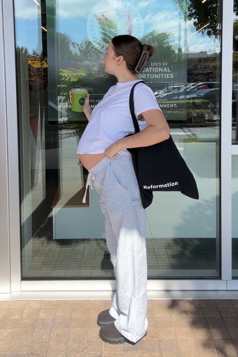 Midwife appt bump fit 🥰 these pants are the best! Wearing a size small. They are oversized and have plenty of stretch for the bump 

#LTKStyleTip #LTKFallSale #LTKBump