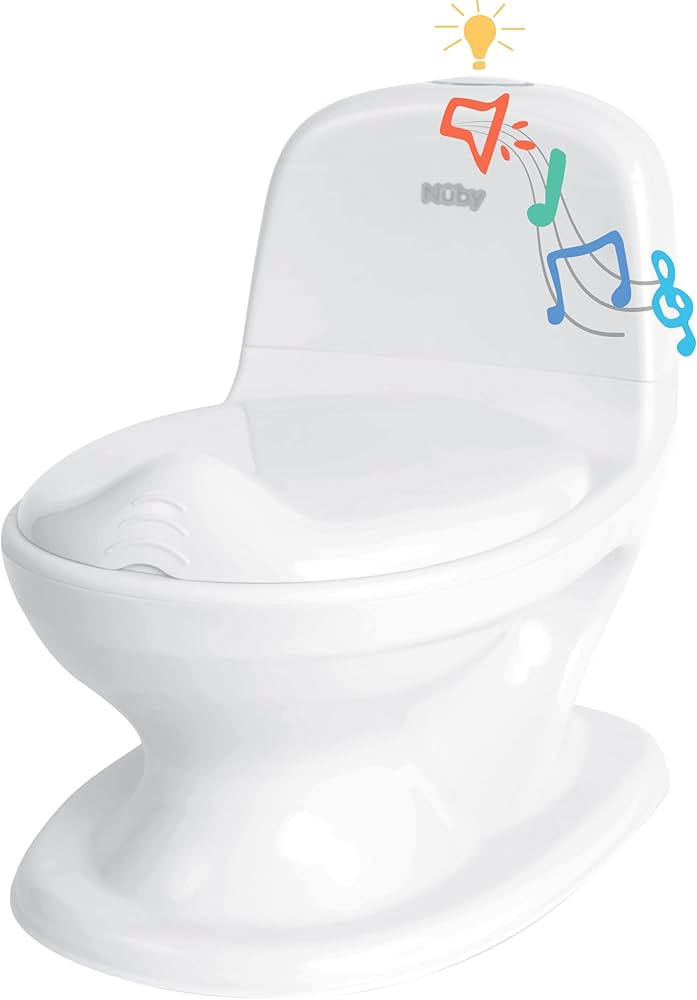 Nuby My Real Potty Training Toilet for 18+ Months, Life-Like Flush Button and Sound, White | Amazon (US)