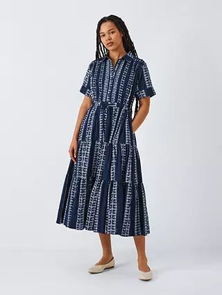 Kemi Telford Stripe Shirt Midi Dress, Navy/Multi | John Lewis (UK)