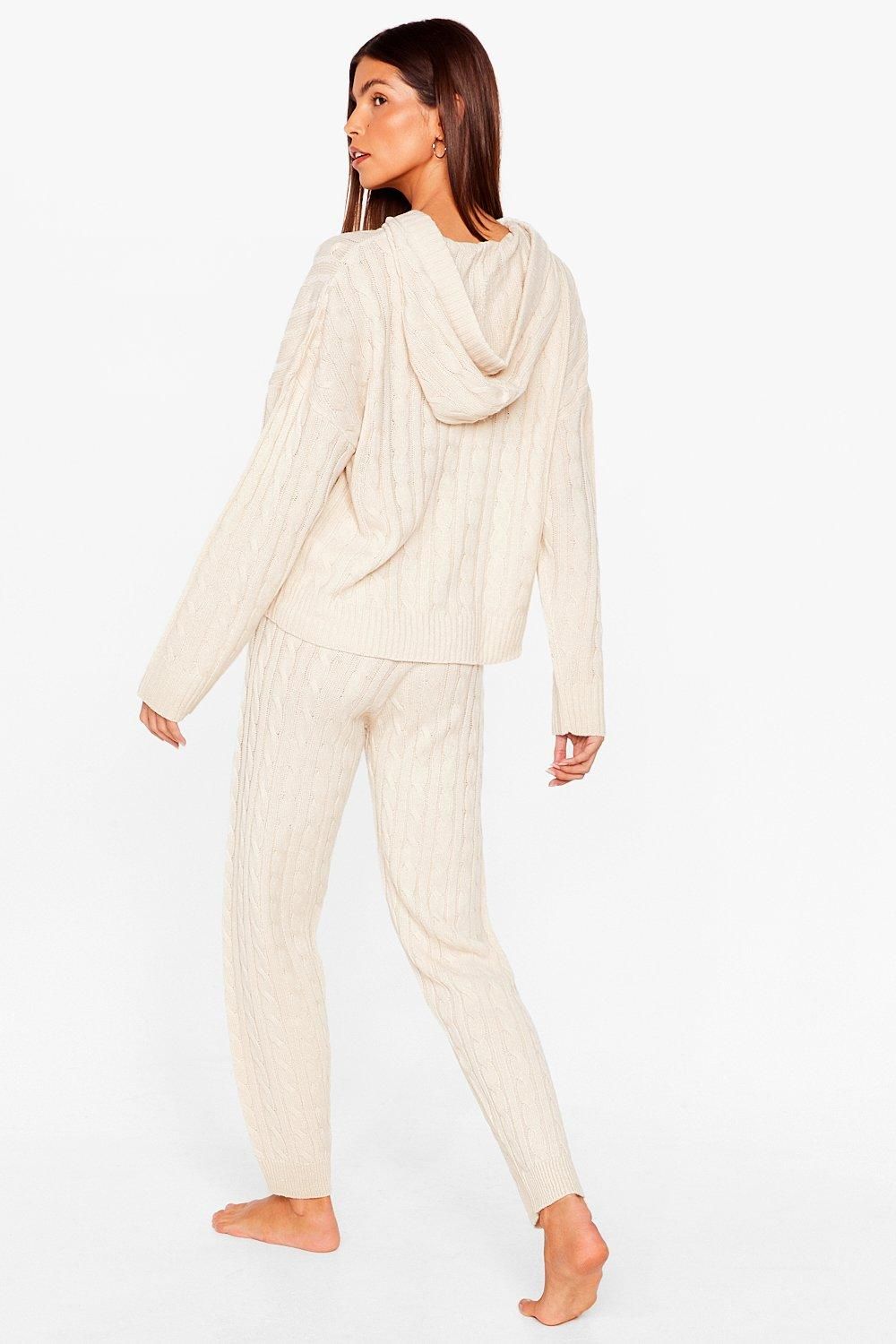 Offers Off the Cable Knit Hoodie and Sweatpants Set | Nasty Gal (US)