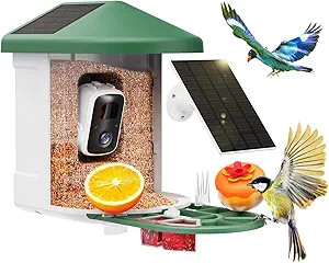 Bird Feeder with Camera with AI Identify Birds Species Solar Panel, Smart Bird House with Cam, 2K... | Amazon (US)