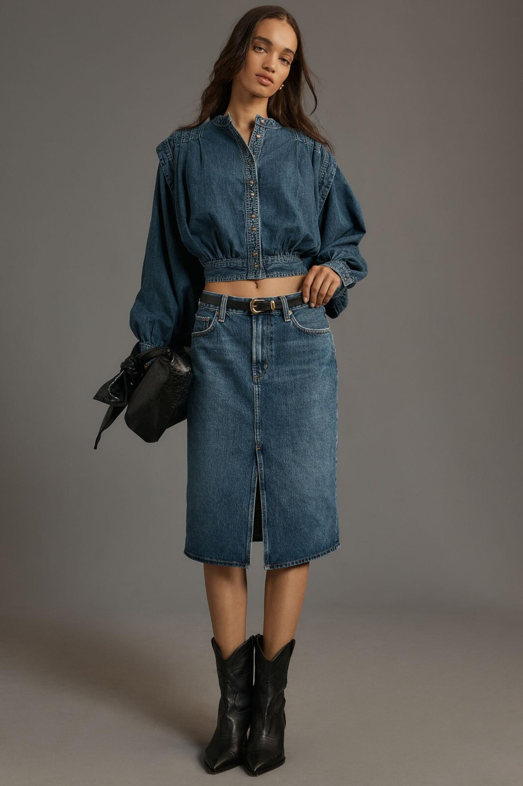 Pilcro Long-Sleeve Denim Buttondown Shirt Long Sleeve Blue Anthropolgie XS NEW | eBay US