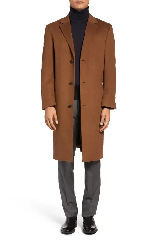 Hart Schaffner Marx Sheffield Classic Fit Wool & Cashmere Overcoat in Vicuna at Nordstrom, Size 48 R | Nordstrom