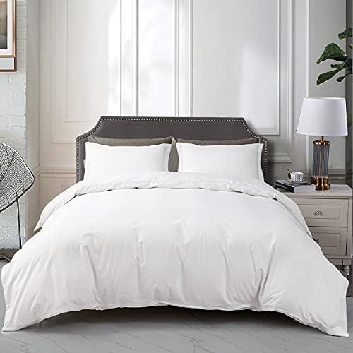 Vailge 100% Cotton Duvet Cover Set Queen Size，Luxury Cotton Bedding Set 3 Pcs, Soft White Comforter  | Amazon (US)